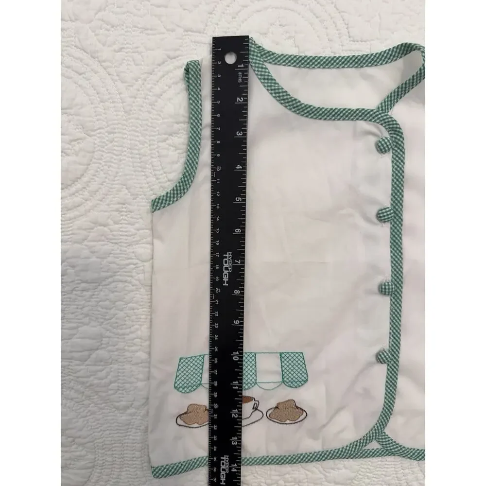 Cafe Du Monde Inspired Baby Outfit 18M New Orleans Beignet Gingham Bloomer Set